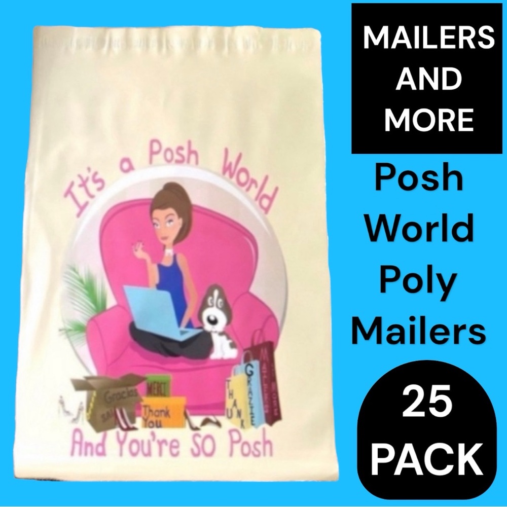 25 10X13 Poly Mailers Posh World PRICE IS FIRM - Picture 5 of 15